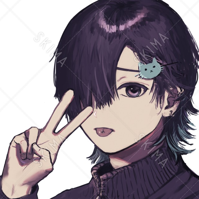 病み系男子のアイコン【透過差分あり】