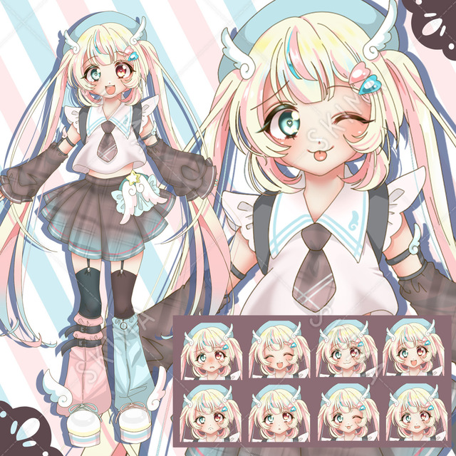 羽モチーフ、ゆめかわカラーの女の子✨