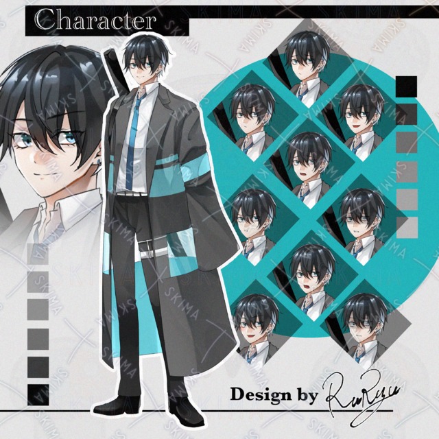 ミント色サイバーパンク【表情10種】