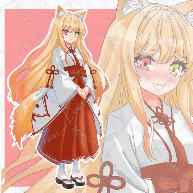 【表情差分9種】狐巫女