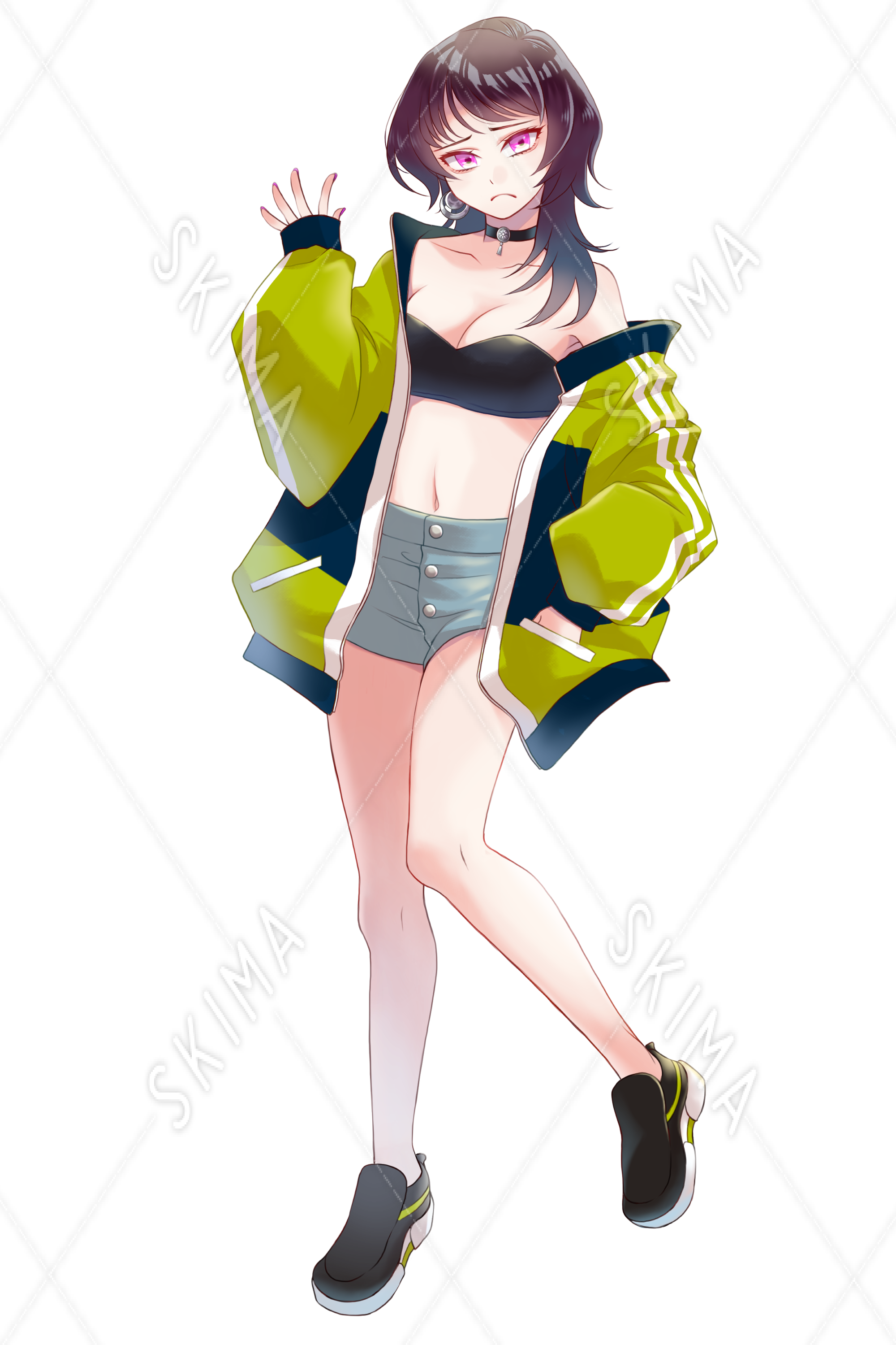 表情７種 ウルフカットのパーカー女の子 スキマ スキルのオーダーメイドマーケット Skima