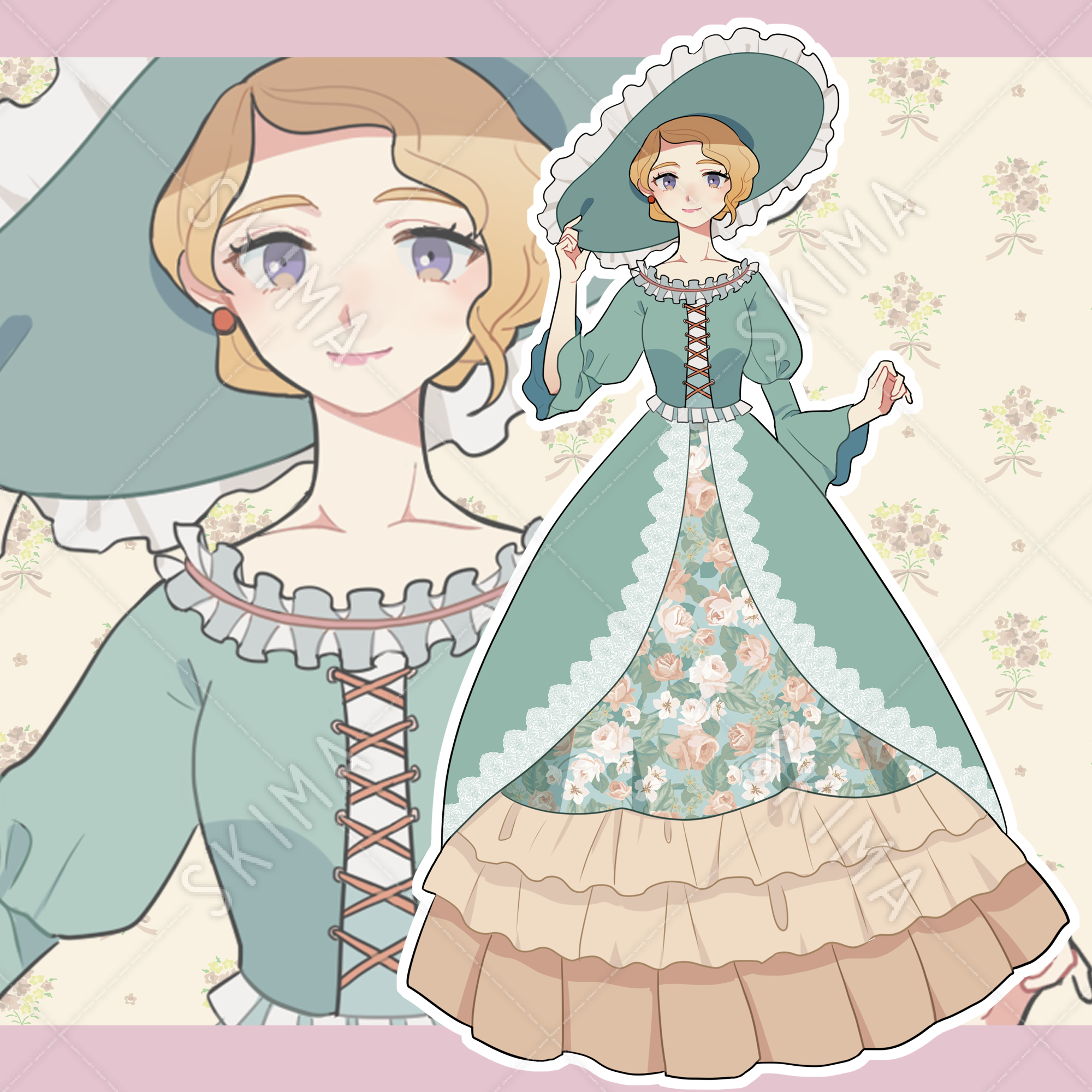 ドレスの女性立ち絵 表情9種類 スキマ スキルのオーダーメイドマーケット Skima