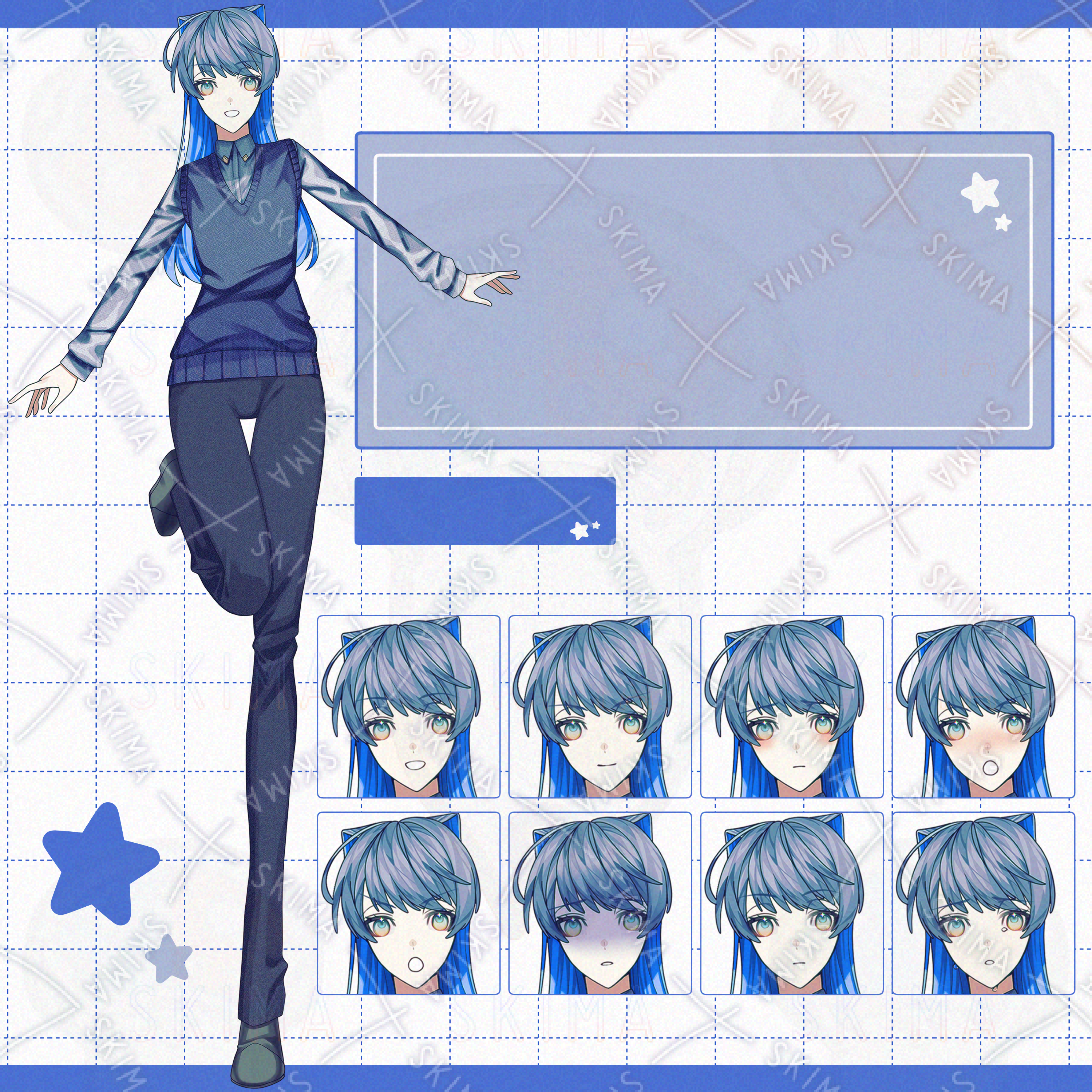 青色のキャラクター | SKIMA（スキマ）