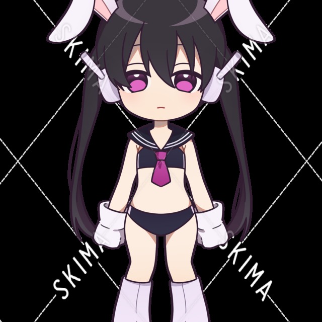 【立ち絵】サイバー風うさ耳の女の子【ミニキャラ】の商品画像2枚目