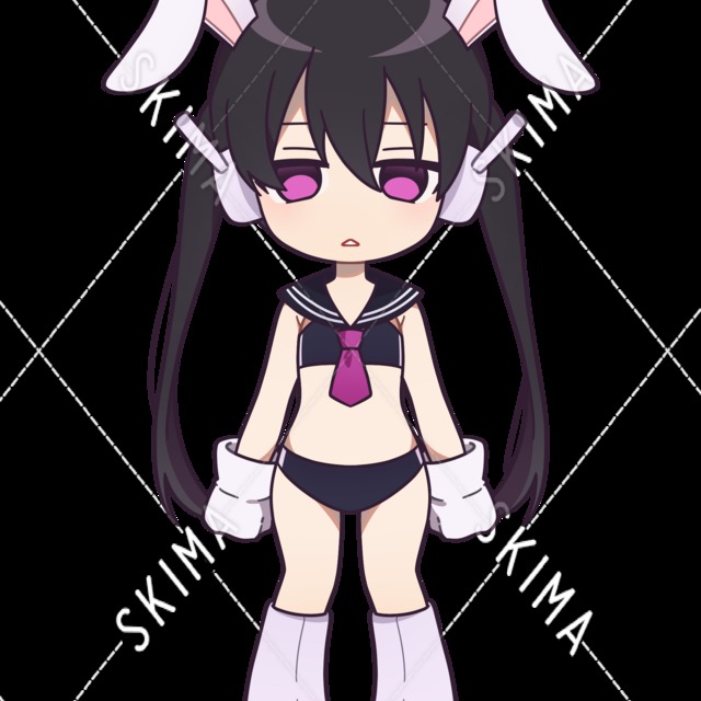 【立ち絵】サイバー風うさ耳の女の子【ミニキャラ】の商品画像4枚目