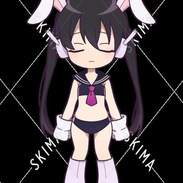 【立ち絵】サイバー風うさ耳の女の子【ミニキャラ】の商品画像7枚目