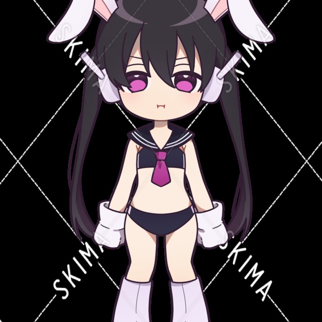 【立ち絵】サイバー風うさ耳の女の子【ミニキャラ】の商品画像8枚目