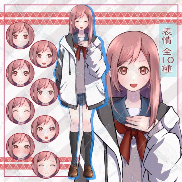 制服パーカー女子