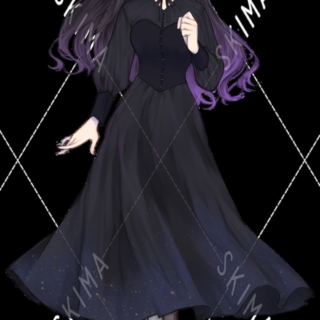 黒ワンピースのお嬢様 差分5種 スキマ スキルのオーダーメイドマーケット Skima