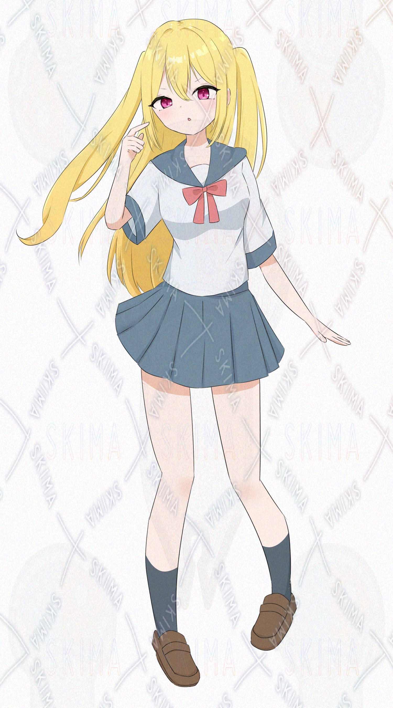 金髪ツーサイドアップセーラー服の女の子 表情差分7種 | SKIMA