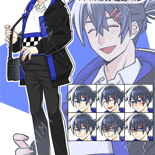 青年立ち絵【表情差分6種】