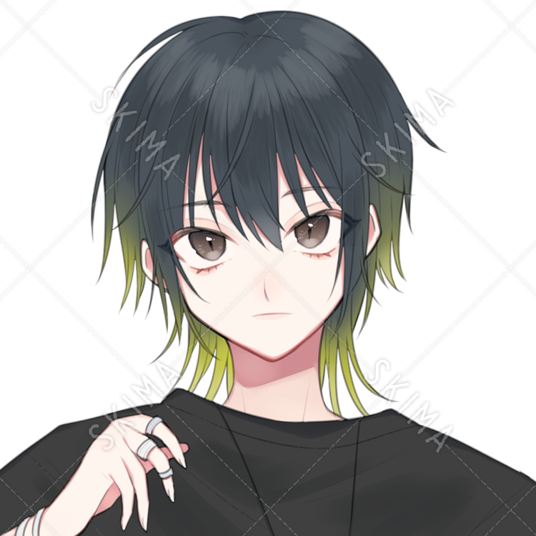 ウルフヘアーな少年アイコン 計4枚 髪色差分付き スキマ スキルのオーダーメイドマーケット Skima