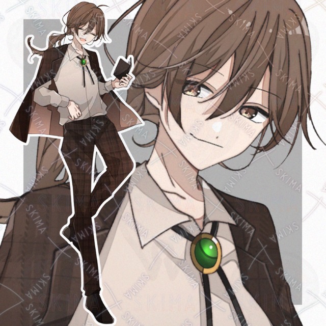 探偵風優しそうな男性【全身立ち絵・表情7種 】