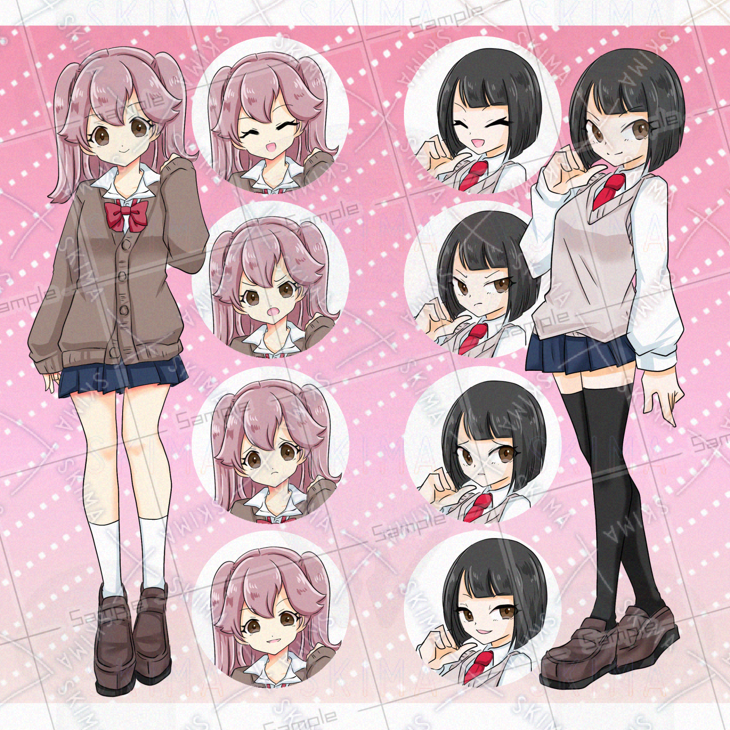 セット売り】モブ娘ちゃん+表情各々５種 | SKIMA（スキマ）