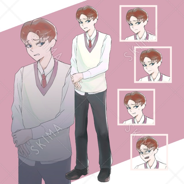 ひびり高校生 イラスト