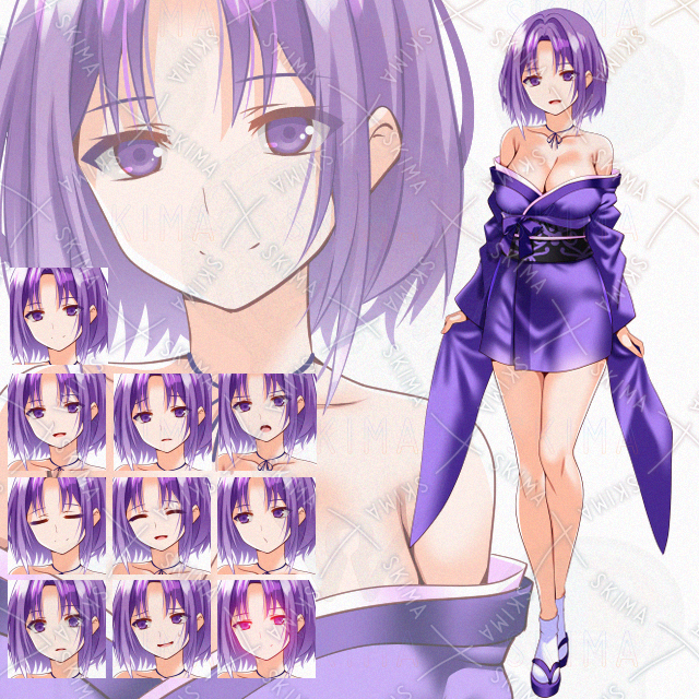 【表情１０種】和風ミニ少女