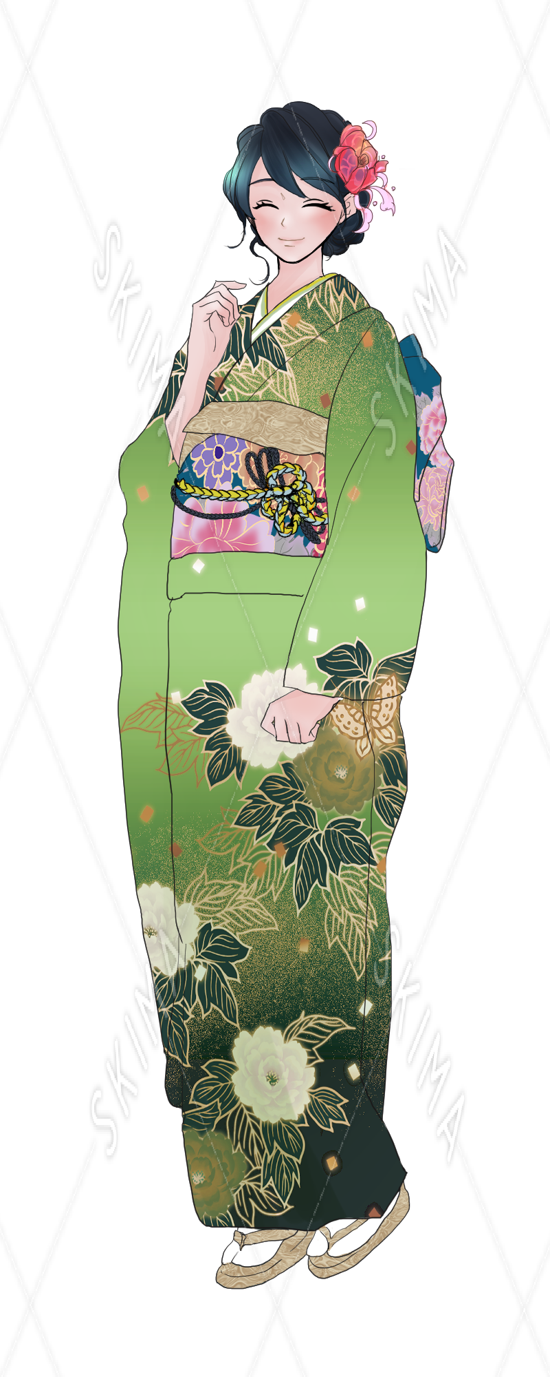 着物女の子立ち絵 差分合計10種 スキマ スキルのオーダーメイドマーケット Skima