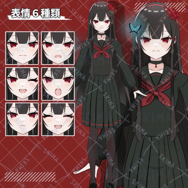 女子高生服の女の子【表情差分6種】