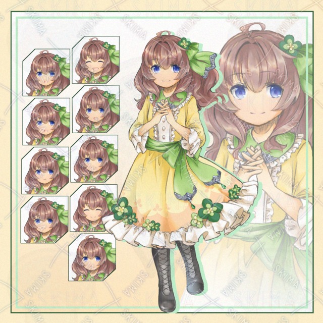 クローバー飾りの女の子