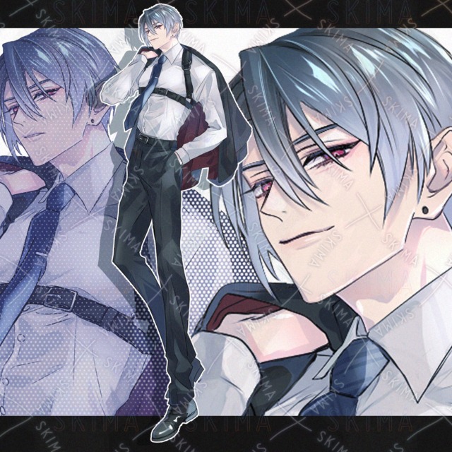 ハーネスをつけた男性【表情10種】