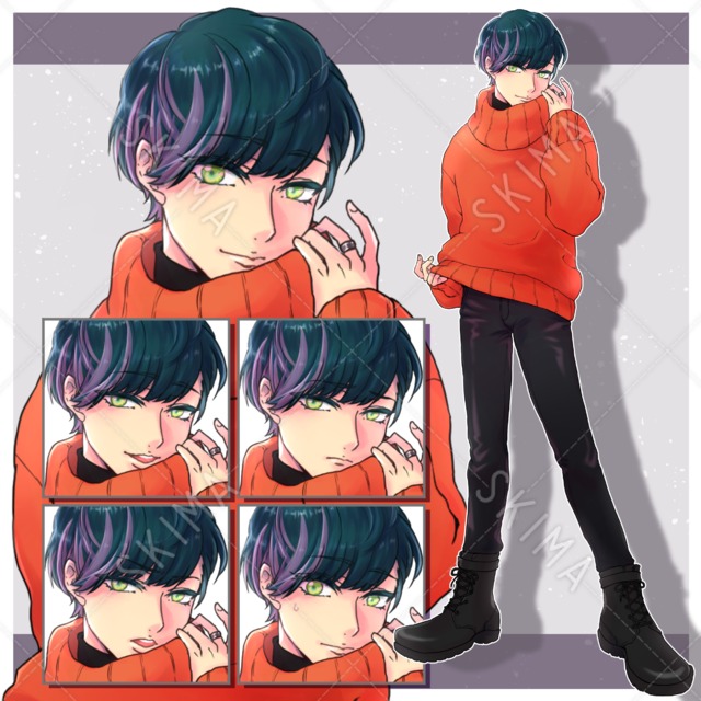 メッシュのカッコイイ系お姉さん（表情差分5種）