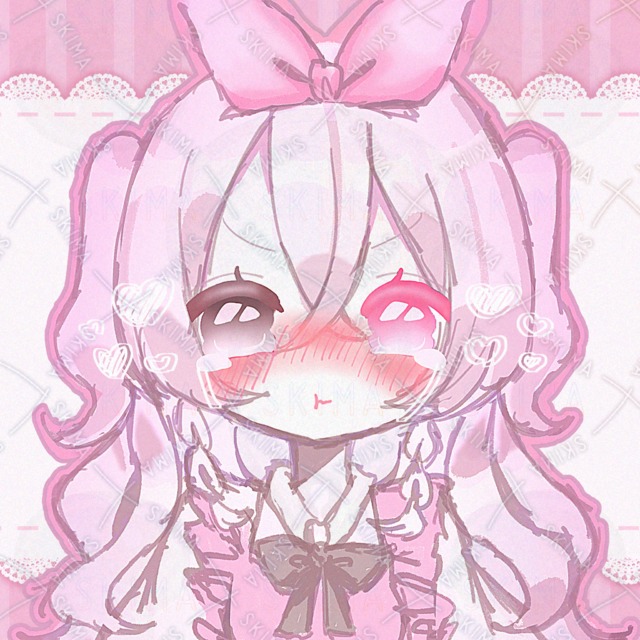 🐰と🎀モチーフ、ピンクの女の子