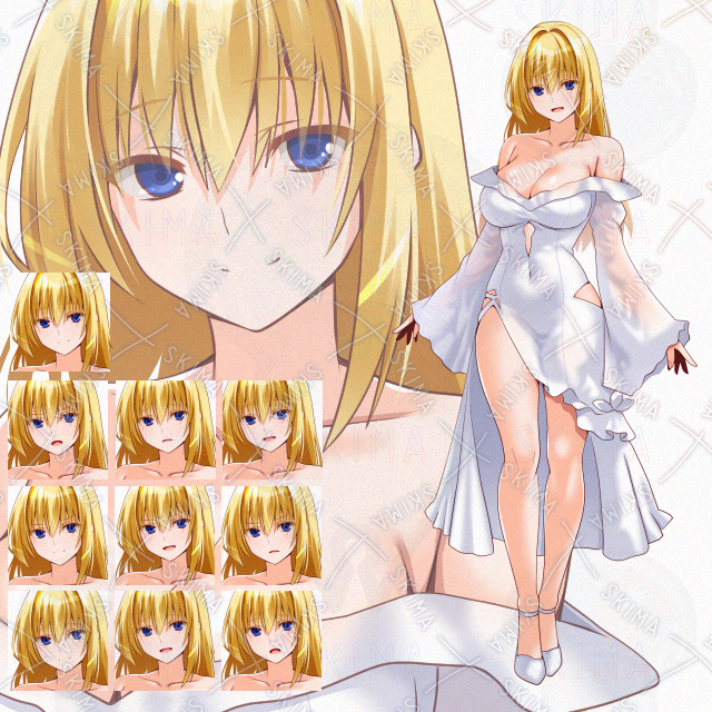 【表情10種】白ドレス女性