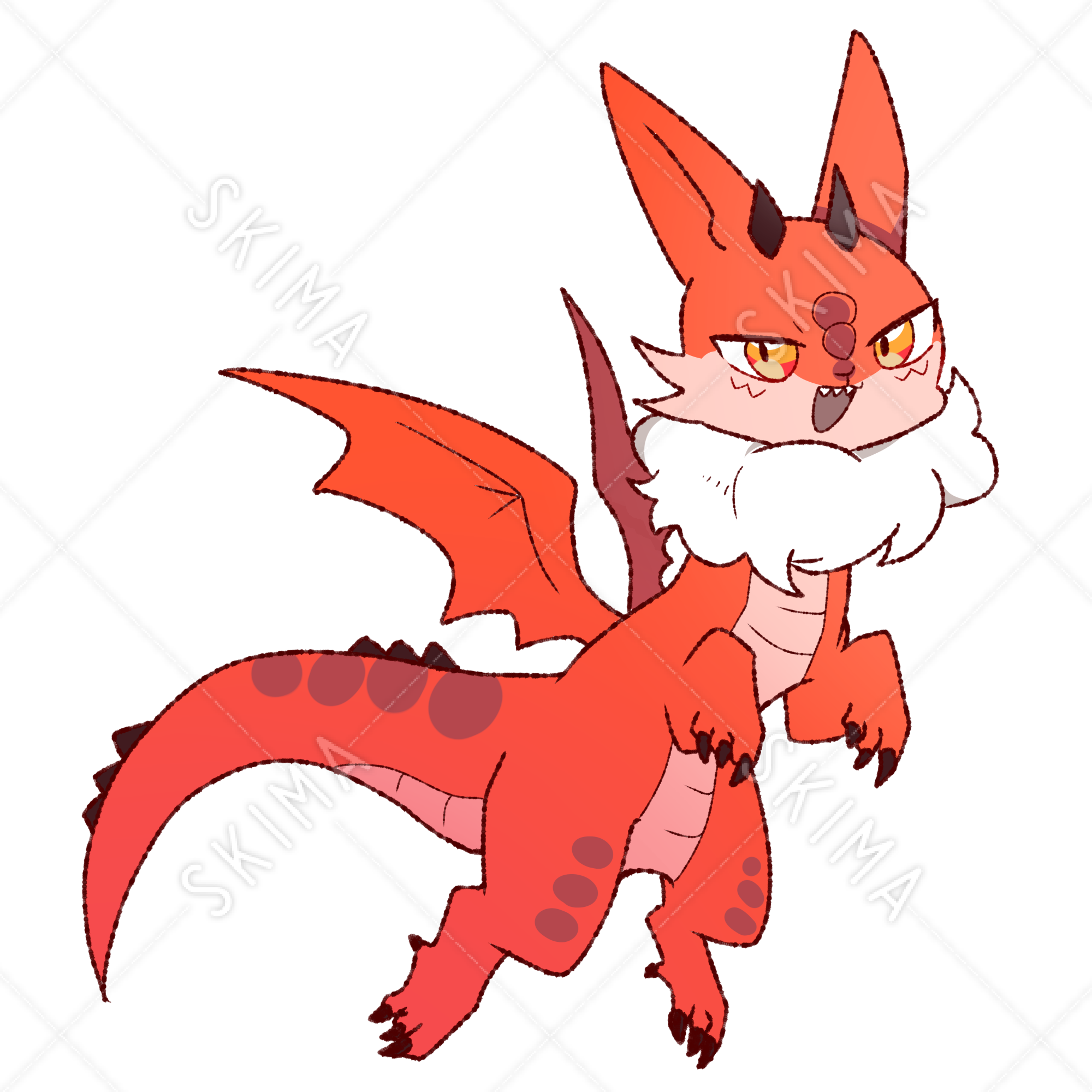 ドラゴンのケモ 赤 スキマ スキルのオーダーメイドマーケット Skima