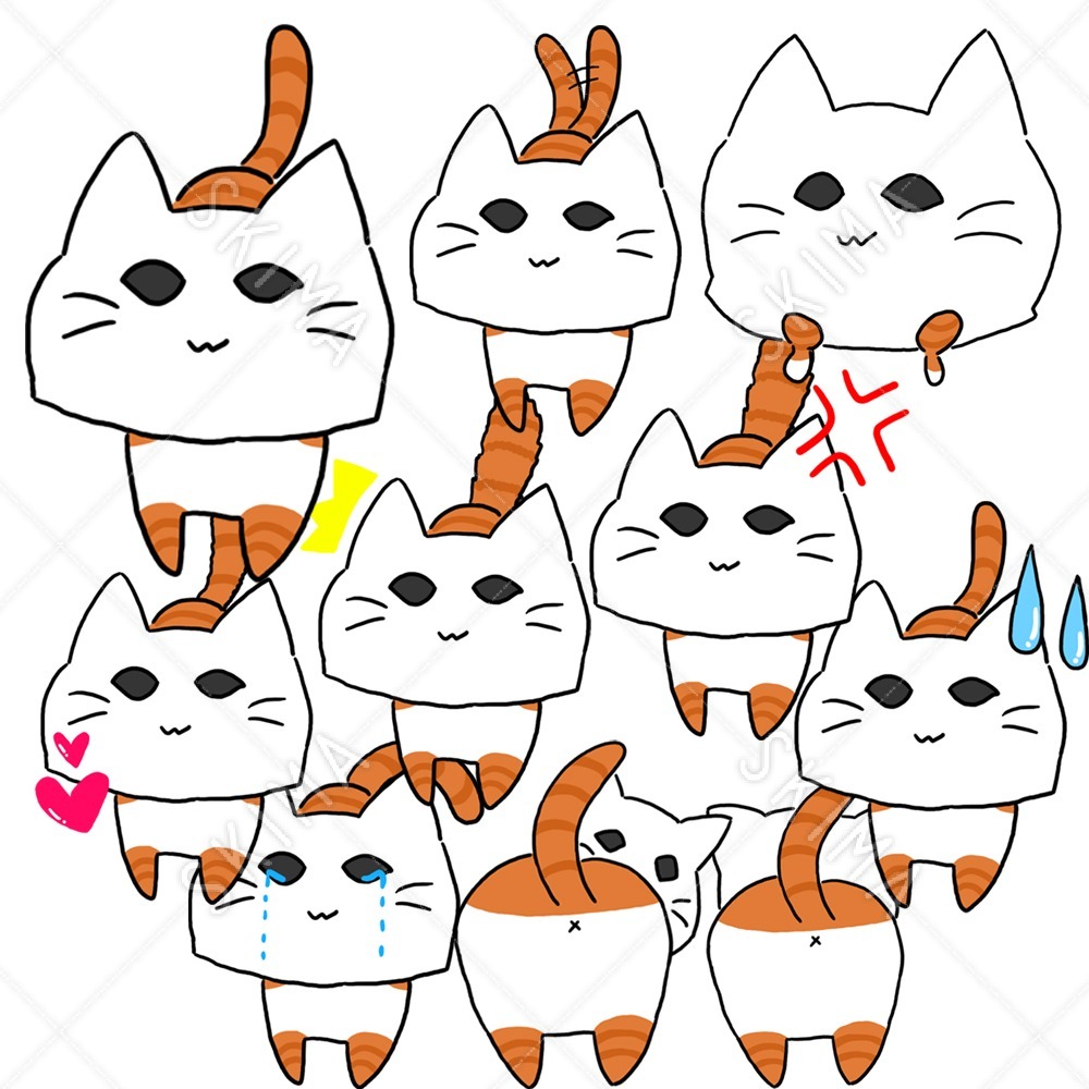 猫ちゃん達のイラスト
