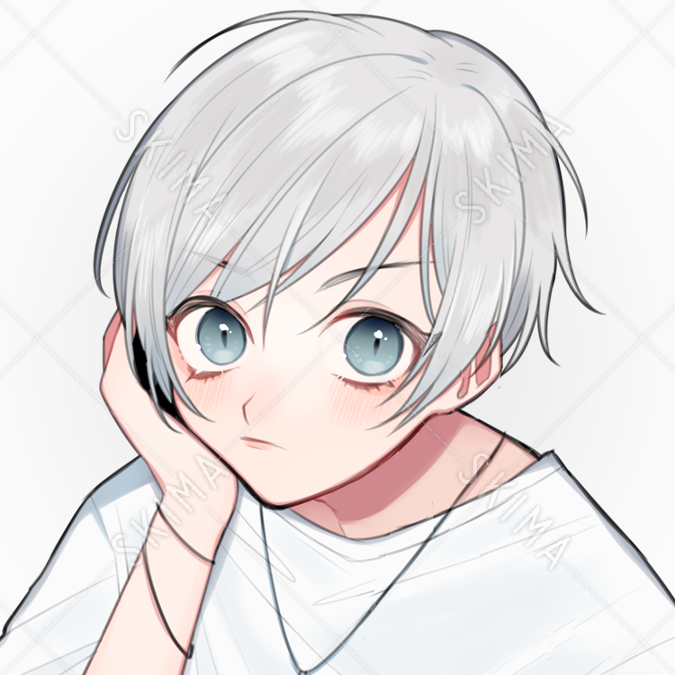 白髪ショートな少年アイコン 計2枚 スキマ スキルのオーダーメイドマーケット Skima