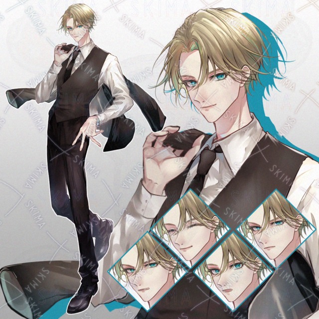 金髪碧眼スーツ男性【表情差分8種】