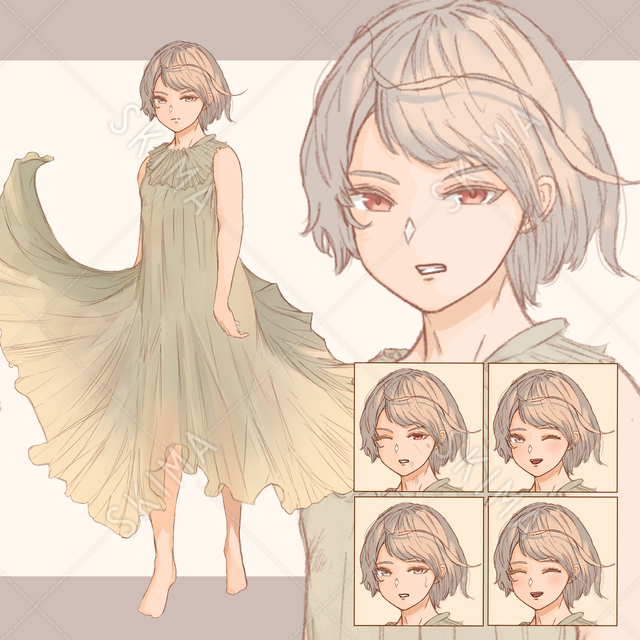 金髪の少女　表情差類全9種+天使の輪