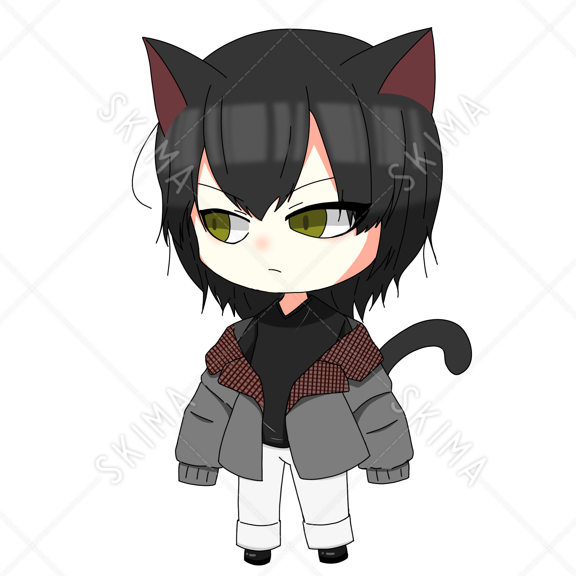 Snsアイコンor立ち絵用 デフォルメ猫耳男子 スキマ スキルのオーダーメイドマーケット Skima