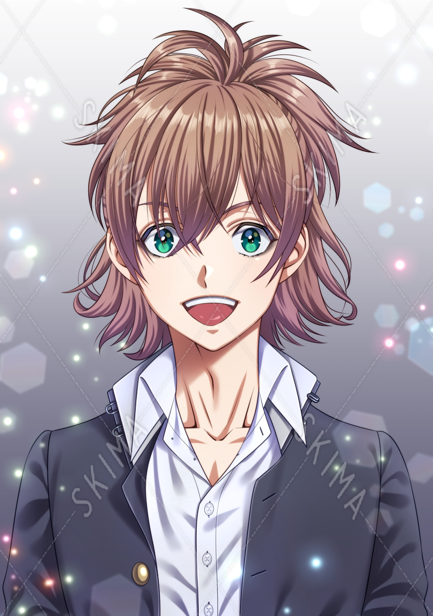 男子学生バストアップイラスト スキマ スキルのオーダーメイドマーケット Skima
