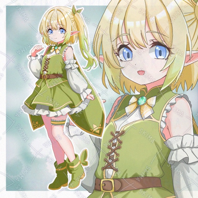 【表情差分10種】サイドテールエルフ