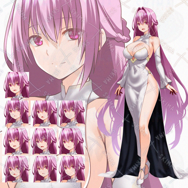 【表情10種】ドレス女性