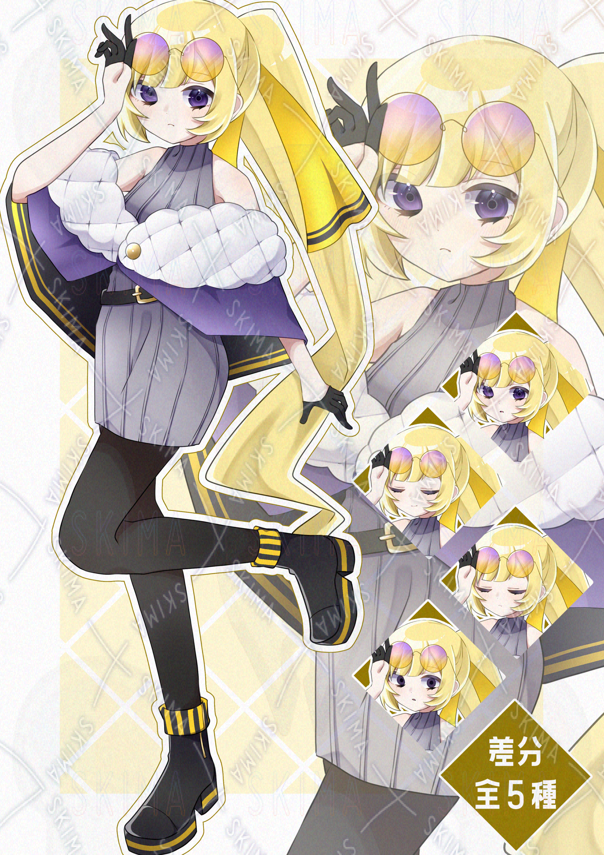 アニメスタイル人物画 金髪キャラクター しゃけちゃん@156cm on X: 