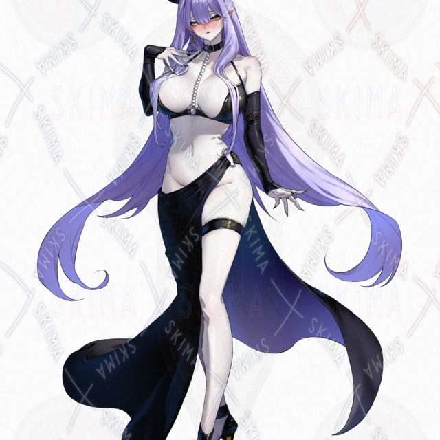 ツノのある魔族風女性【表情5種】の商品画像5枚目