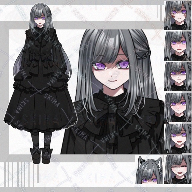 【立ち絵】ゴシック風/女の子【表情8種】