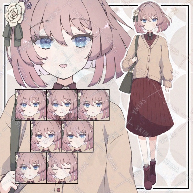 【adopt】ベージュのカーディガンの人【表情9種】