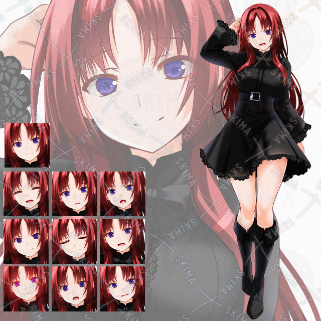 【表情１０種】赤髪少女