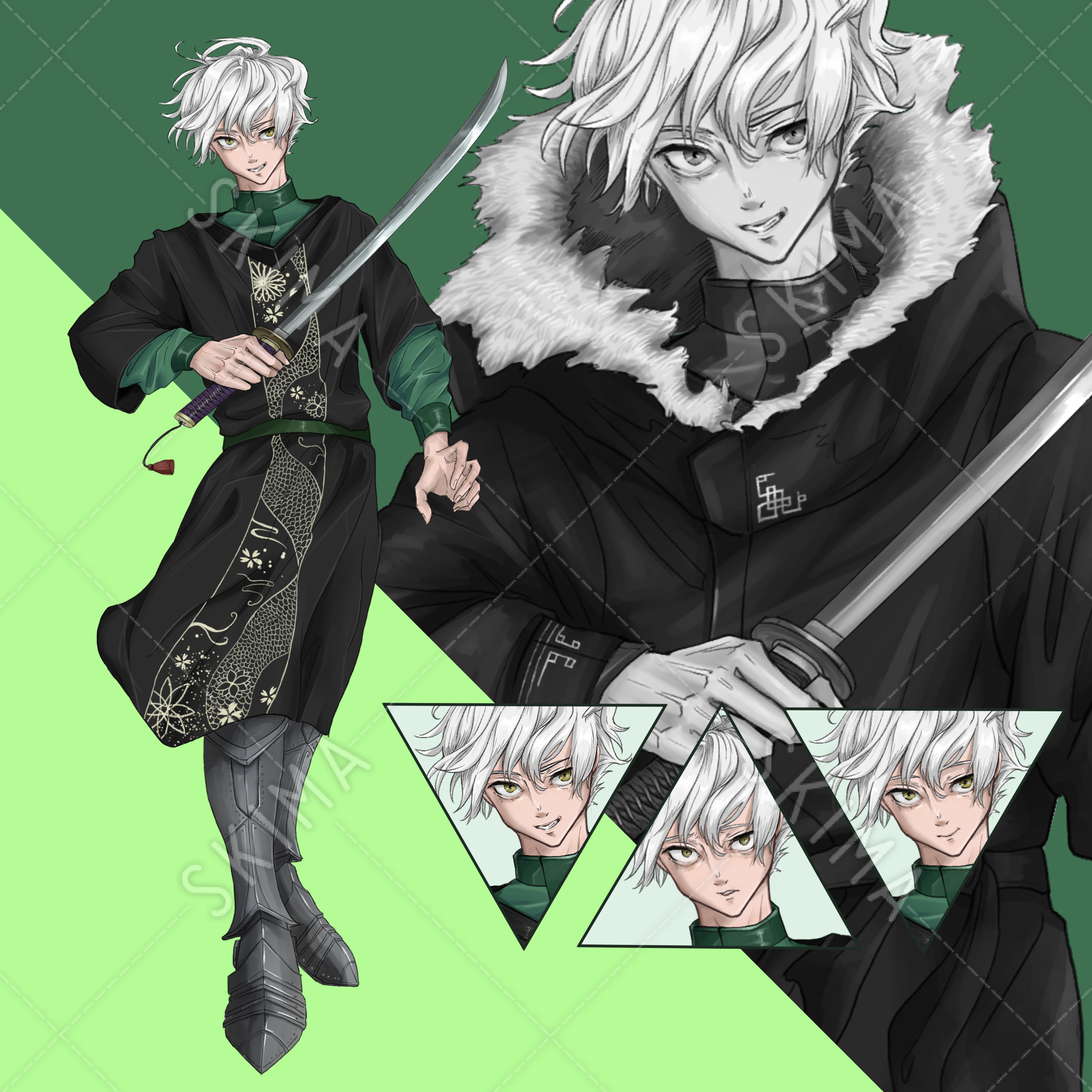 銀髪日本刀 もふもふ付き スキマ スキルのオーダーメイドマーケット Skima