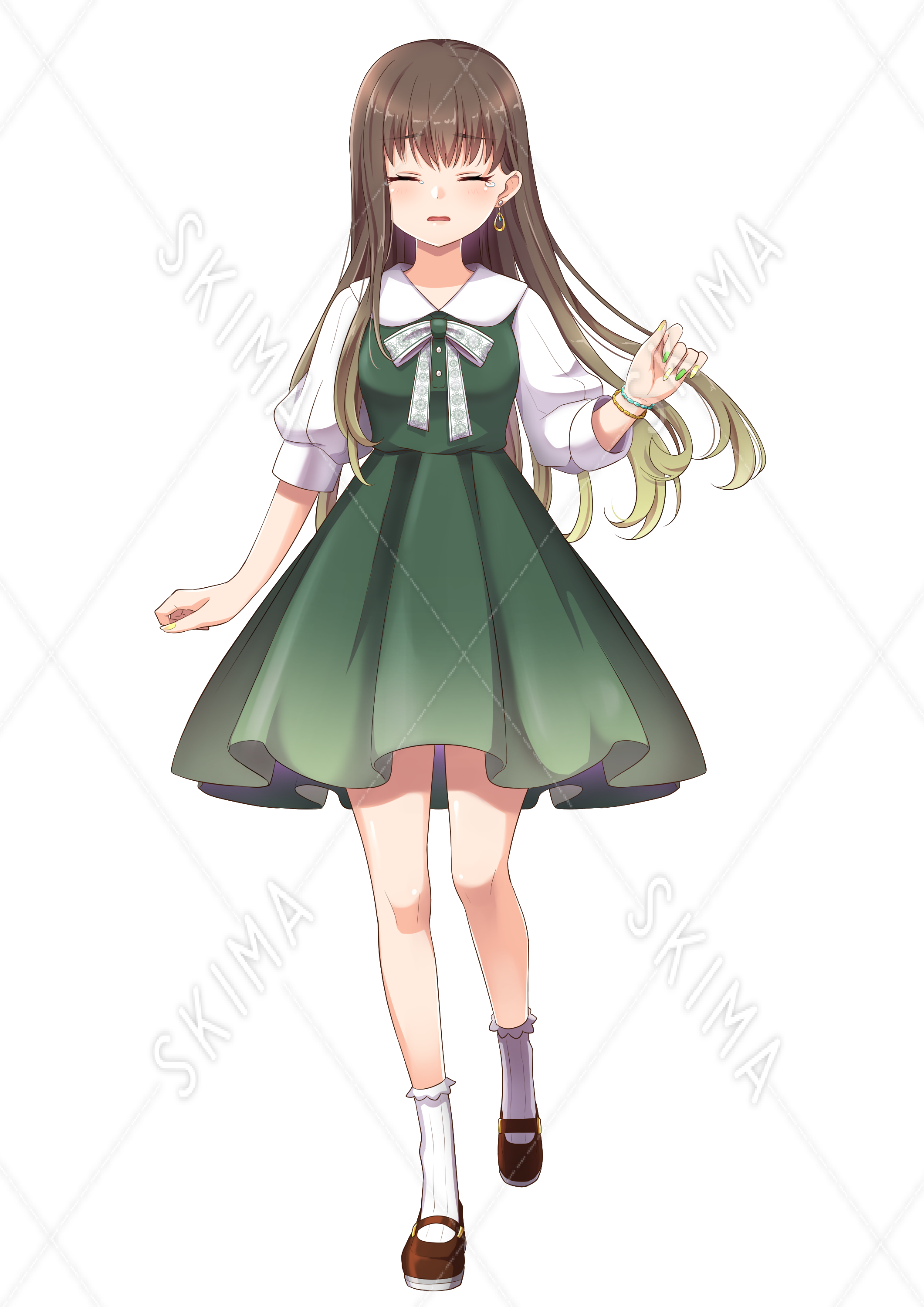 値下げ2月末迄 表情差分10種 茶髪のふんわり女子 スキマ スキルのオーダーメイドマーケット Skima