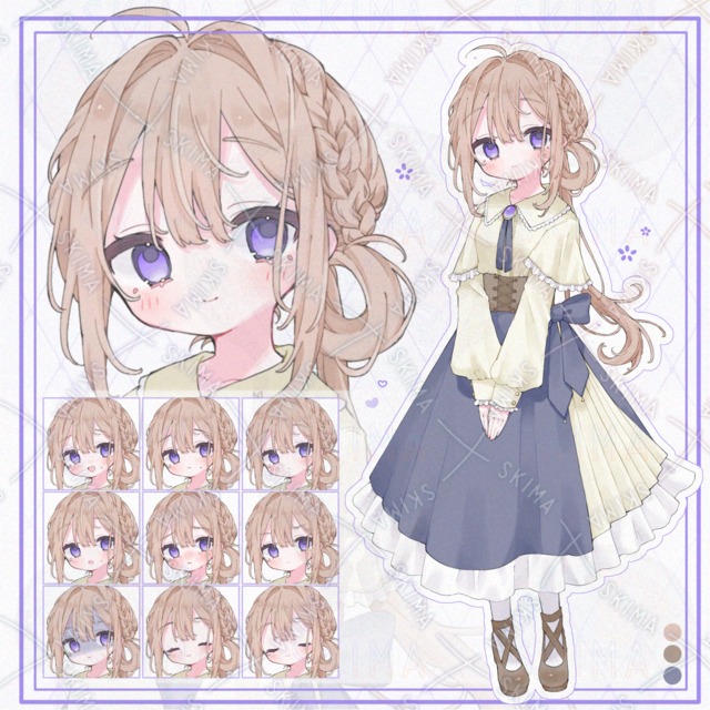 お嬢様風の少女【表情差分10種】