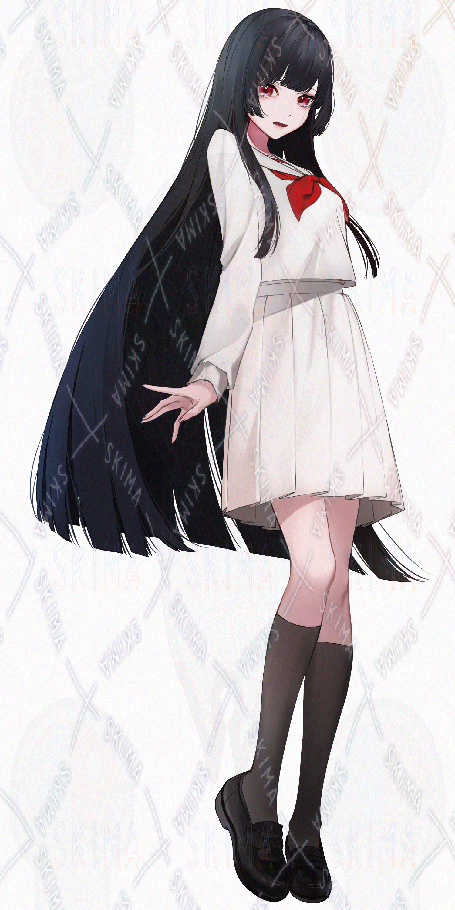 表情差分6種】Adopt26 黒髪白セーラー服の女の子 | SKIMA（スキマ）