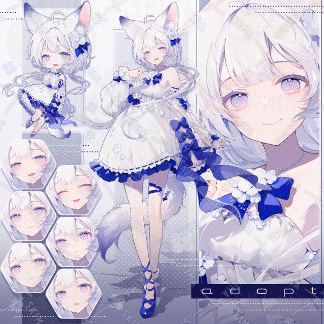 【adopt】表情7種＋獣耳尻尾＋デフォルメ