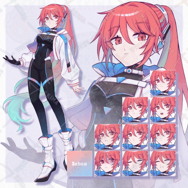 【表情10種】SFポニテのお姉さん