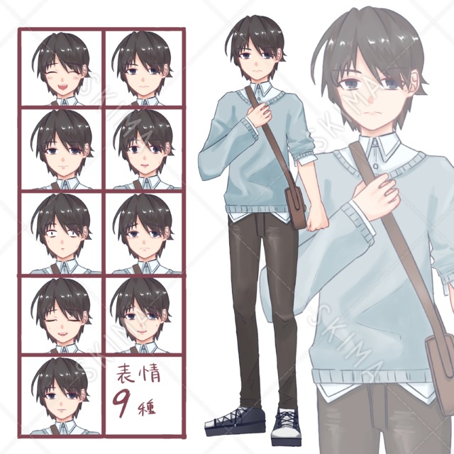 【adopt】男性立ち絵【表情差分9種】