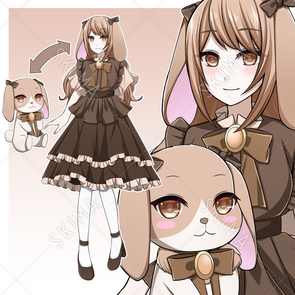 ウサギに変身できるロップイヤーの女の子 表情差分9種 ウサギver立ち絵 スキマ スキルのオーダーメイドマーケット Skima
