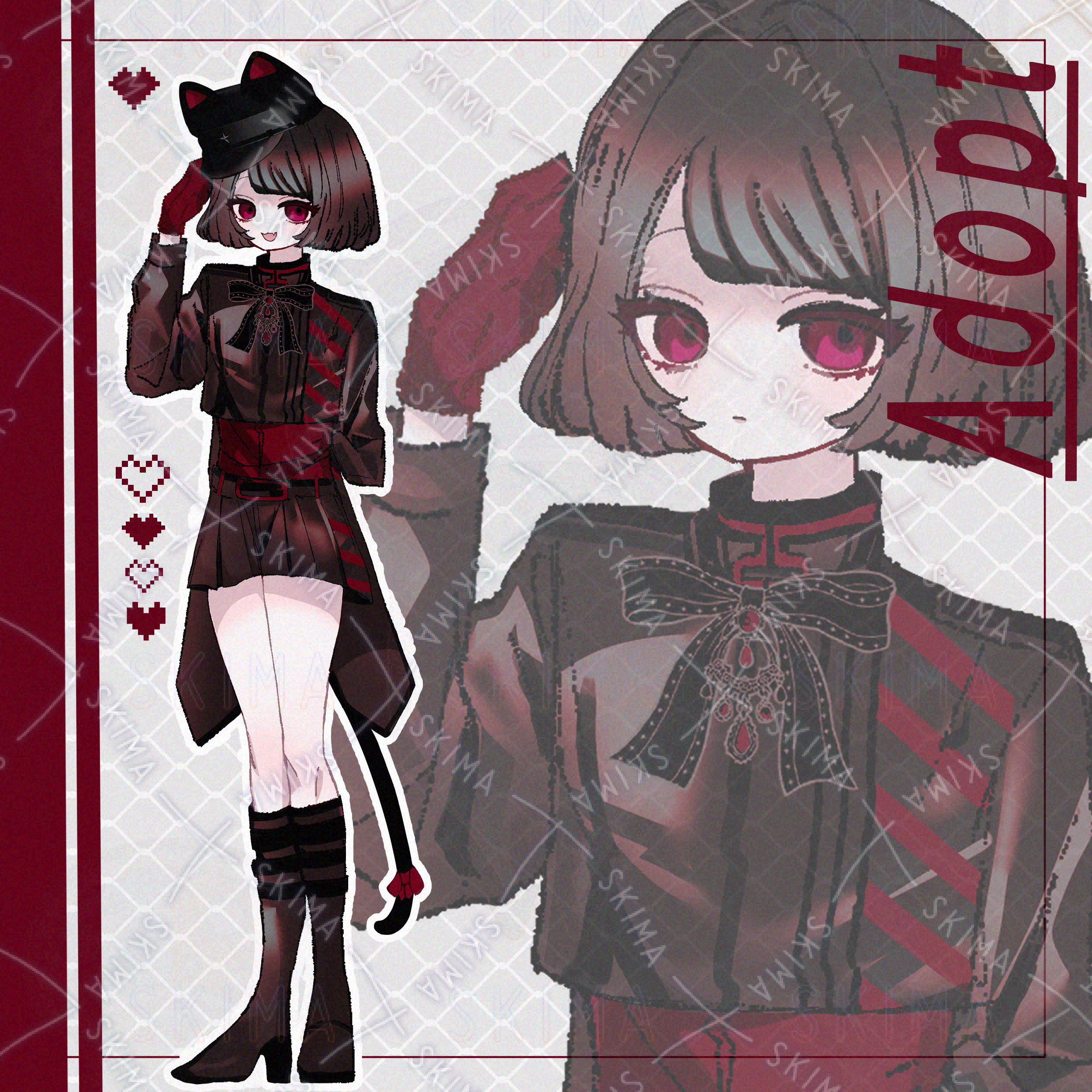 5/15まで値下げ】猫耳×軍服少女【表情9種＋軍帽】 | SKIMA（スキマ） 